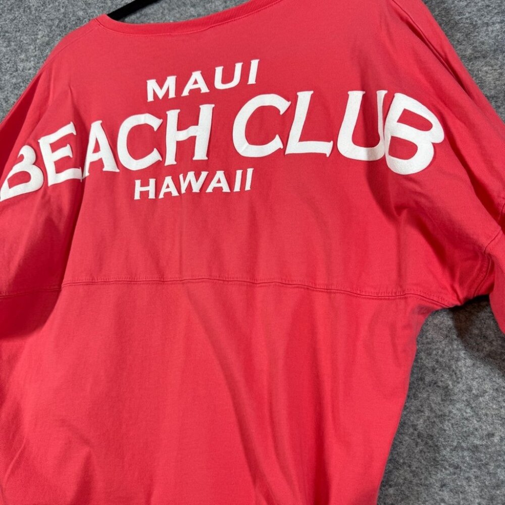 Spirit Jersey Maui Beach Club Hawaii Coral Long Sleeve Top Size M Relaxed Fit - Picture 12 of 13